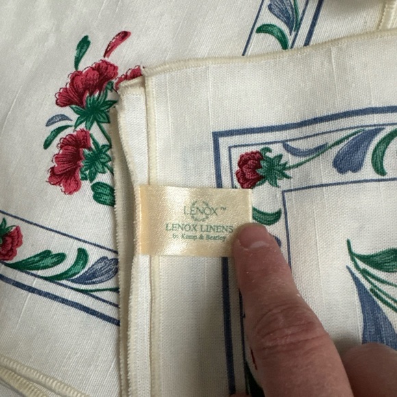 Lenox Poppies On Blue Set of 8 Napkins Vintage Unused. - Picture 4 of 4